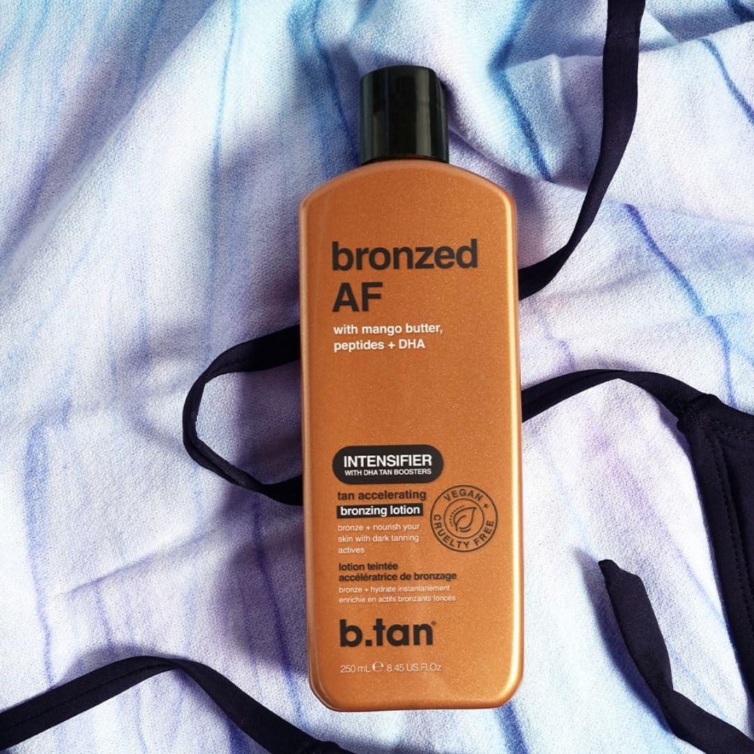 B.TAN b.tan Sun Tanning Lotion | Tan Accelerator - Best Tinted Browning Cream, Brown Intensifier Bronzing Lotion, No SPF, Packed with DHA Boosters, Mango Butter & Peptides, Austrailian Brand, 8.45 Fl Oz