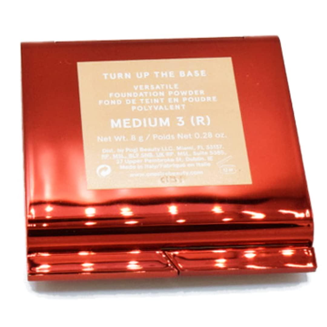 One size One size One Size Patrick Starrr Turn Up The Base Powder Foundation - Medium 3 (R) - Medium, Rosy Undertones - Face Pressed Powder Makeup Foundation Medium-to-Full Coverage, Soft Matte Finish