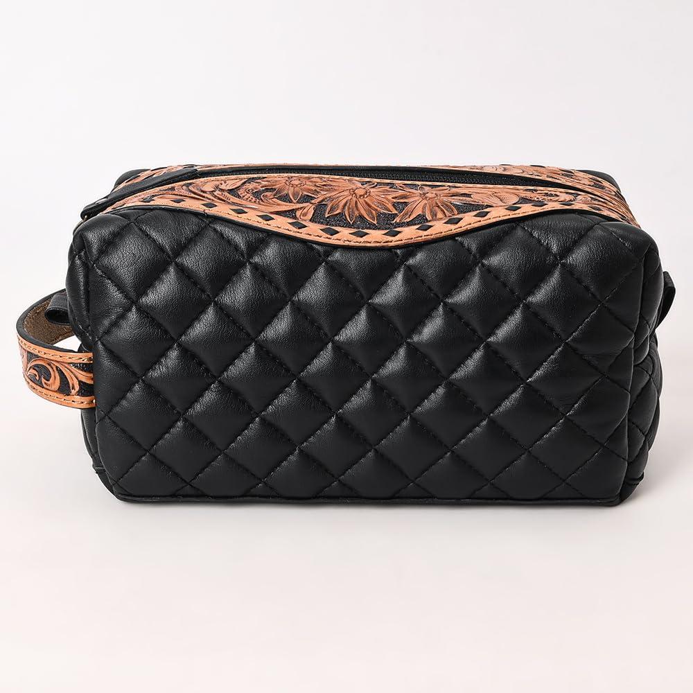 American Darling ADBG1675 Toiletry Hand Tooled Genuine Western Leather Women Bag
