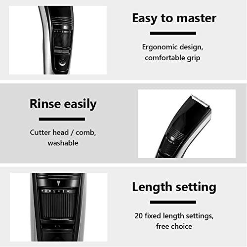 QFFA Professional Hair Clippers for Men, Men's Beard Trimmer Grooming 0.5-10mm Adjustable Hair Trimer Professional Mustache Stubble Hair Cutting Machine Rechargeable