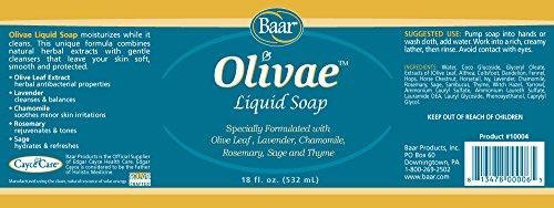 Baar Olivae Liquid Hand Soap and Facial Cleanser, 18 Ounces