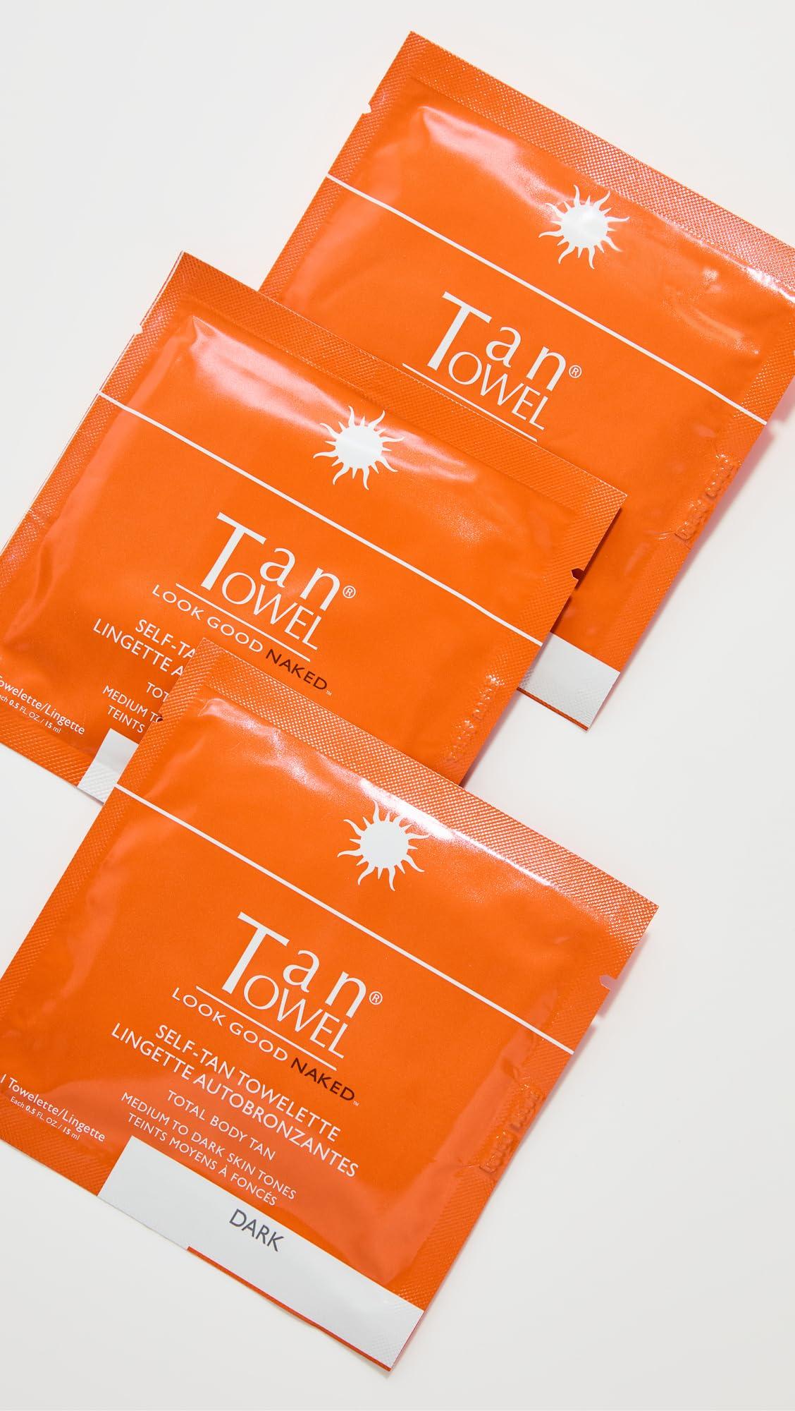 Tan Towel TanTowel Full Body Tan Towelettes - 5 Pack, Dark, 0.5 Fl Oz (Pack of 5)