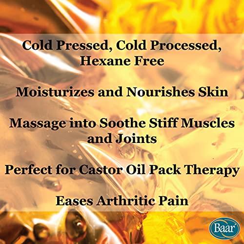 Baar Baar Cold-Pressed, Cold-Processed, Hexane Free Castor Oil, 32 Ounces