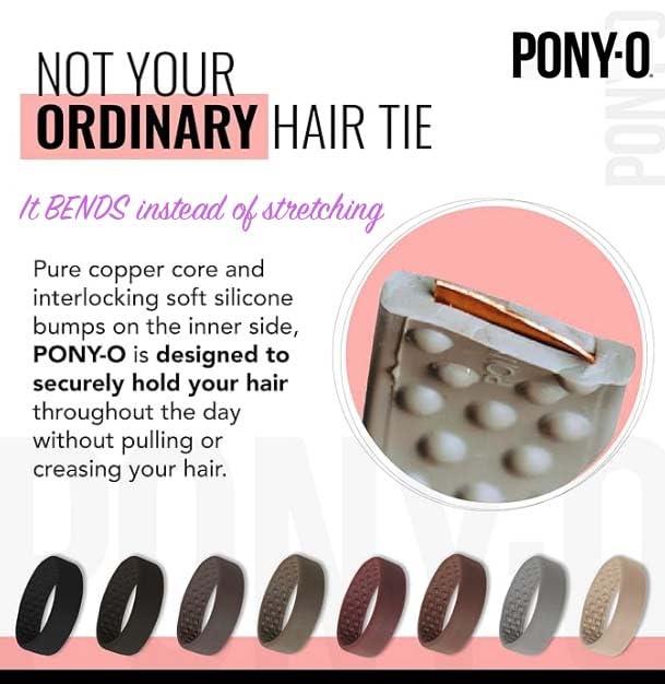 PONY-O X-Large PONY-O for Extra Thick, Heavy or Poofy Curly Hair - PONY-O Revolutionary Hair Tie Alternative Ponytail Holders - 2 Pack Black Original Patented Hair Styling Accessories