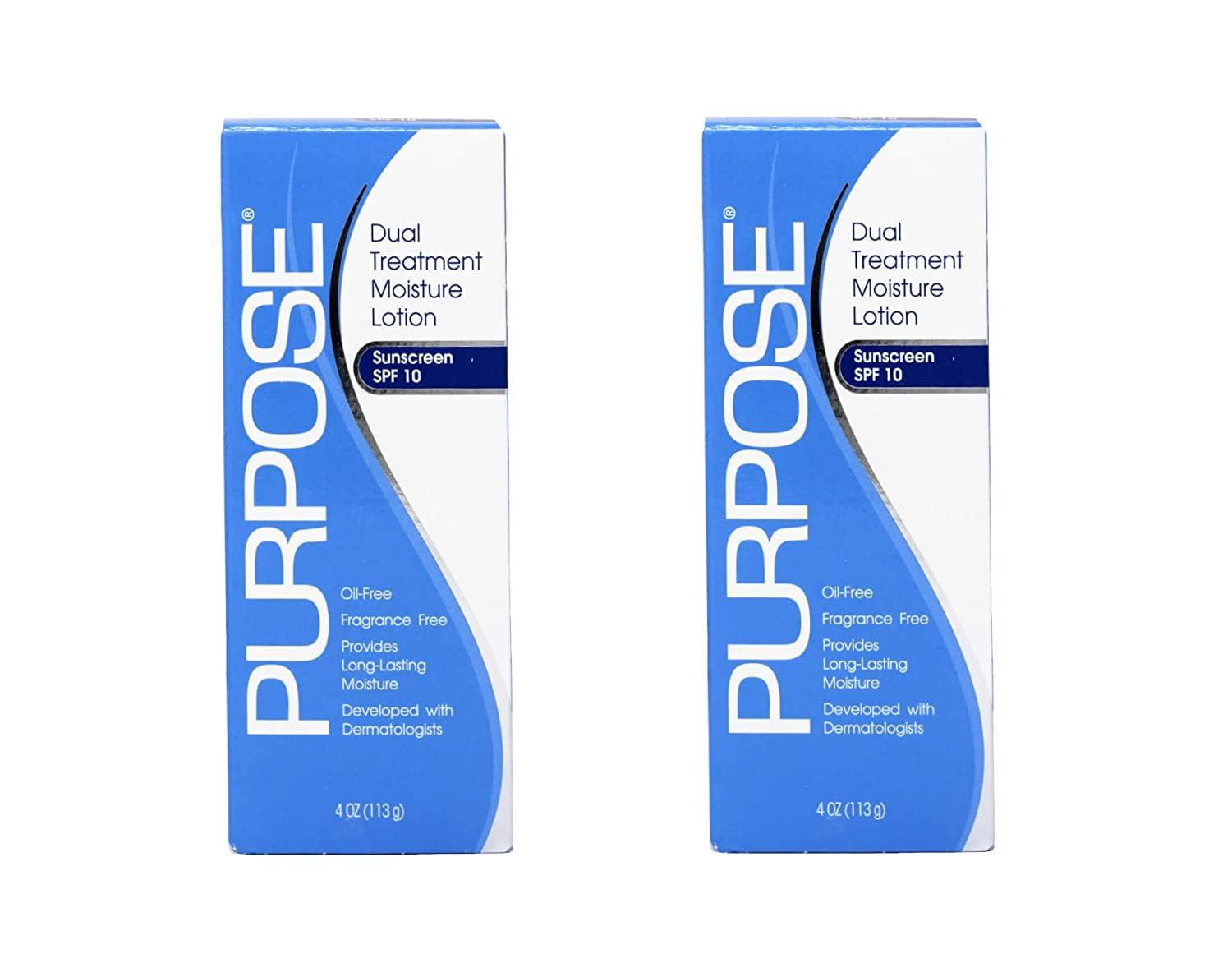 With a Purpose PURPOSE Dual Treatment Moisturizer, SPF 10 4 oz (Pack of 2)