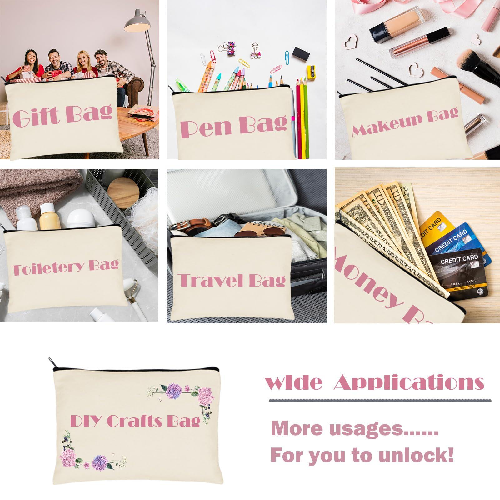 Koolmox Koolmox Canvas Makeup Bags, Canvas Zipper Pouch Bulk, 40 Pack 9x7\'\' Large Cosmetic Pouch Plain Craft Blanks Bag for Women to Personalize Decorate Tie Dye Vinyl Print to Travel Cosmetic Toiletry Pouch