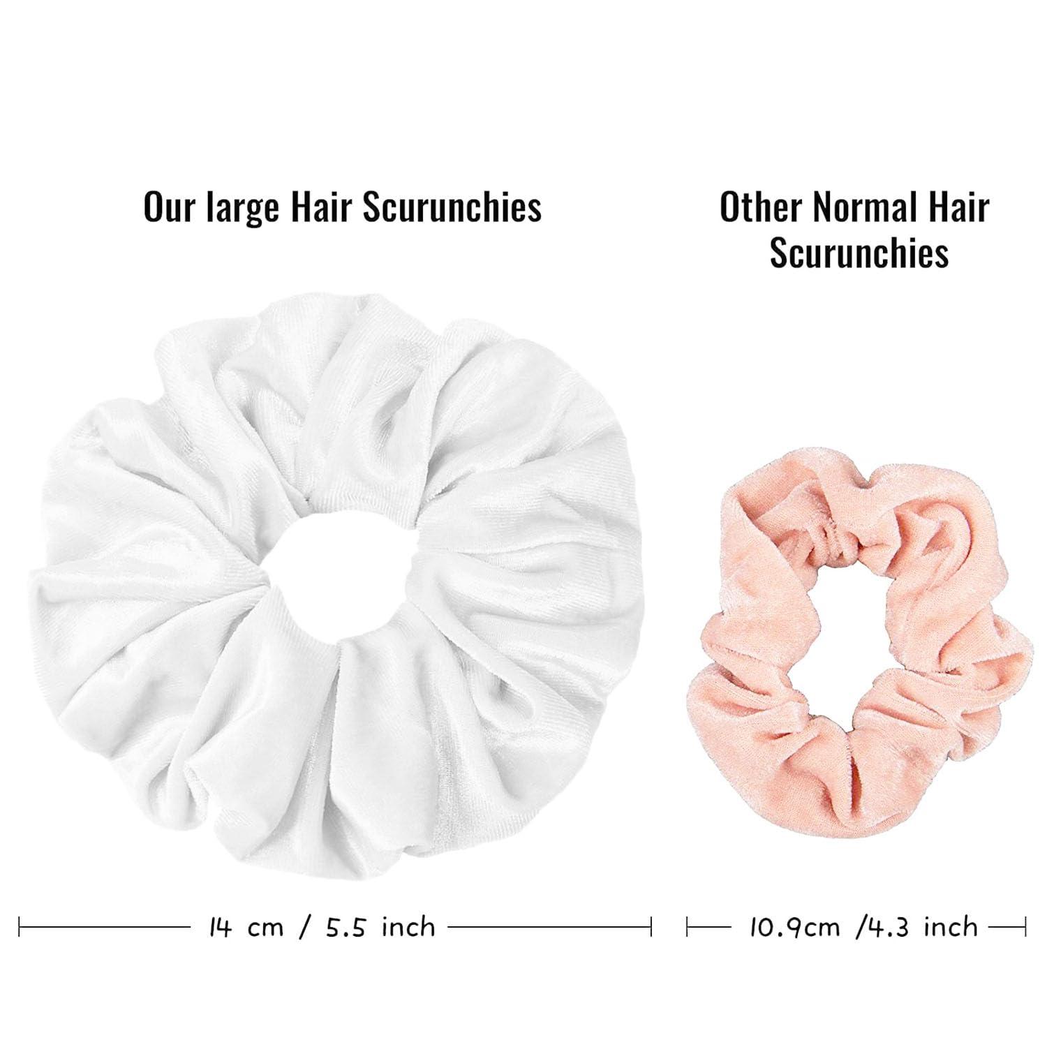 GOLD XIONG PADISHAH Velvet Scrunchies for Women, Big Hair Scrunchies for Thick Hair, Jumbo Elastic Scrunchies, Oversized Hair Scrunchy, Large Scrunchie, Extra Large Scrunchies