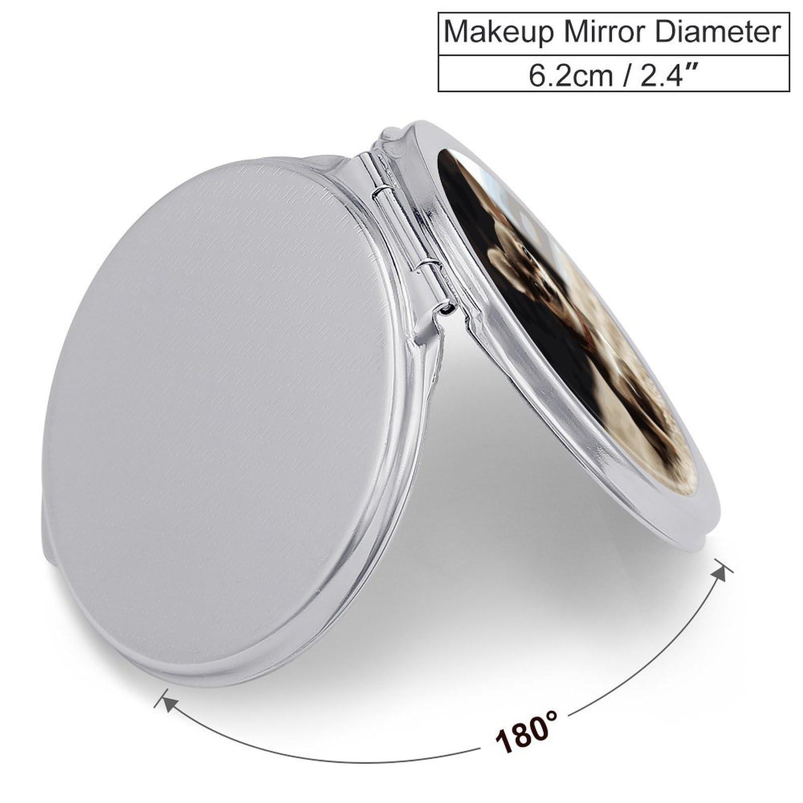 KLWQR KLWQR Cute Chihuahua Travel Makeup Mirror Portable Folding Cosmetic Compact Mirror with 2 X 1x Magnification Mini Pocket Mirror for Women Purses