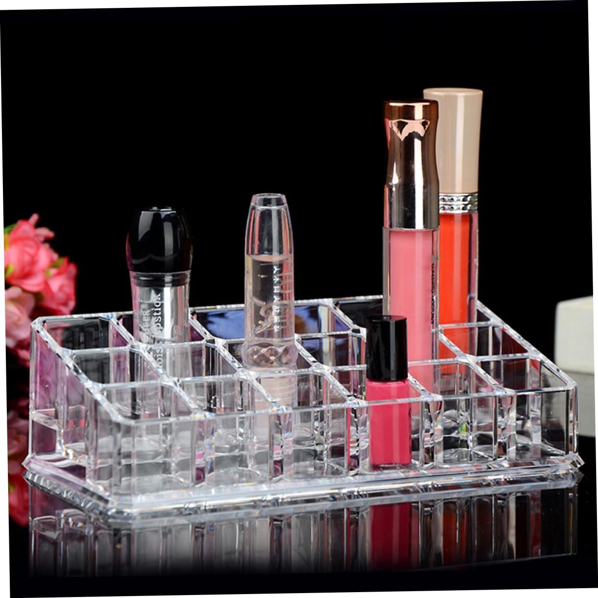 Mikinona Mikinona Acrylic Lipstick Organizer Display 18 Slots Makeup Lipstick Stand Makeup Storage Organizer Display Case for Cosmetics