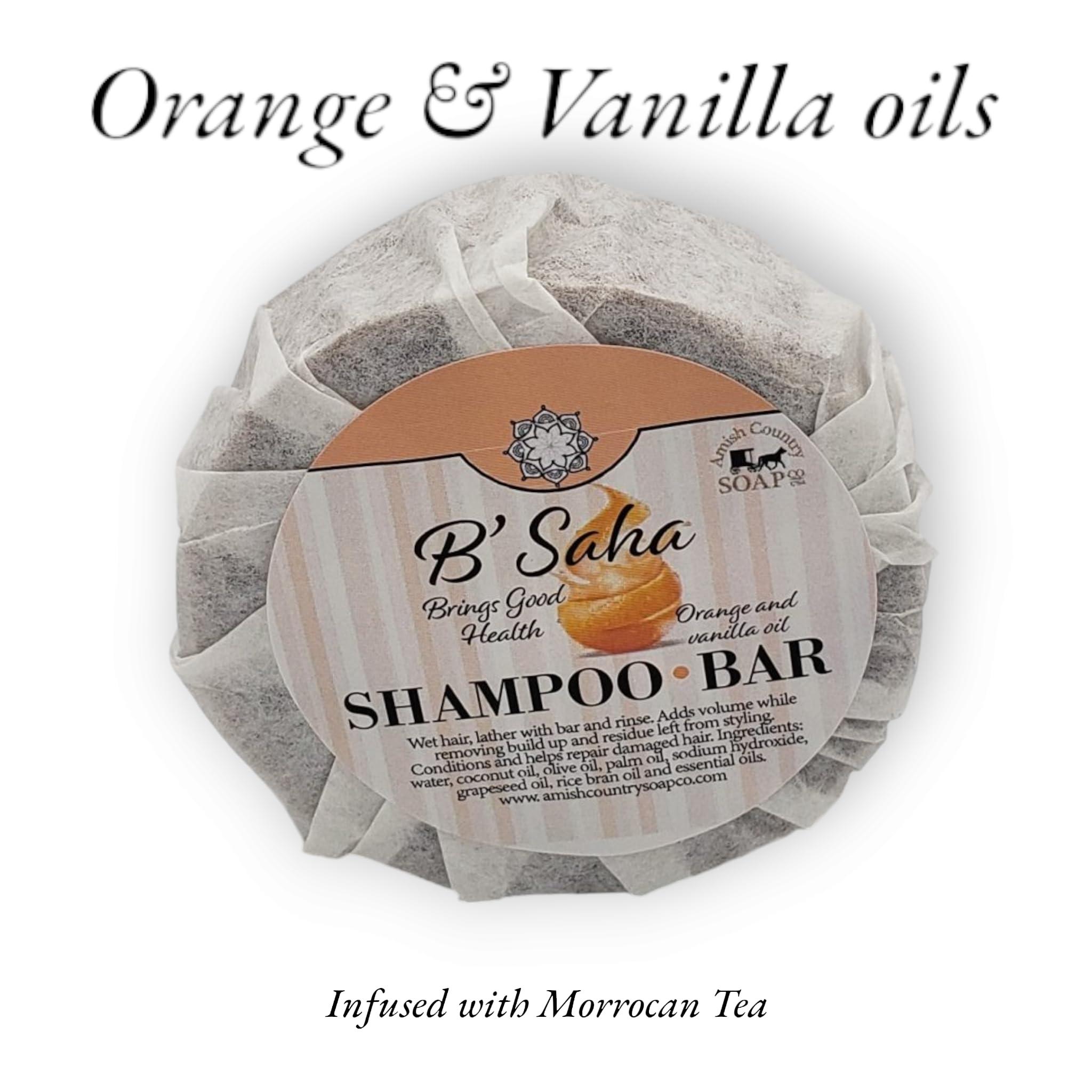 Amish Country Soap & Candle Co. Amish Country Soap & Candle Co. B\'Saha Orange and Vanilla Shampoo Bar, Infused with Moroccan Tea
