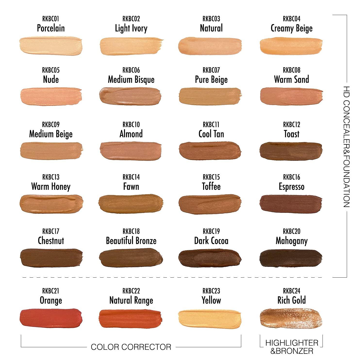 Ruby Kisses Ruby Kisses HD Concealer & Foundation Flawless Full Cover Brush Face Makeup (Warm Sand)