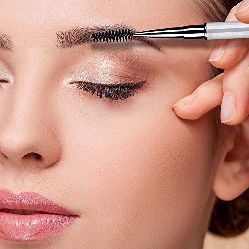 Tbestmax Tbestmax Eye Brush Mascara Wands Eyelash Spoolie Brushes Eye Brow Brush Applicator with Cap for Travel, Crystal White Black Gold 3 Pcs