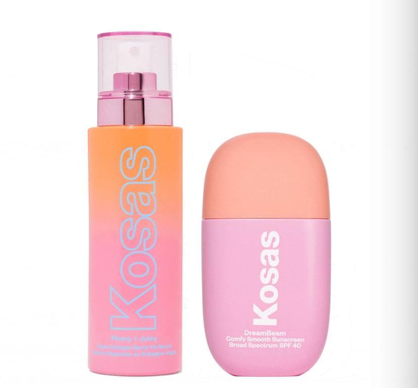 Kosas Kosas Skin Prep Set - Dreambeam Original SPF Full-Size + Plump & Juicy Collagen Spray-On Serum Full-Size + Bonus Premium Korean Hydrating Sheet Masque