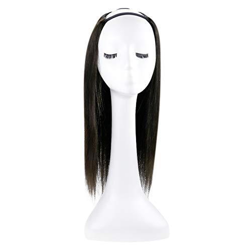Full Shine Full Shine U Part Wigs Clips in Natural Black Half Wig Human Hair Half Wig Hair Piece U Shape Wig Real Human Hair Extensions One Piece 150Grams 20Inch