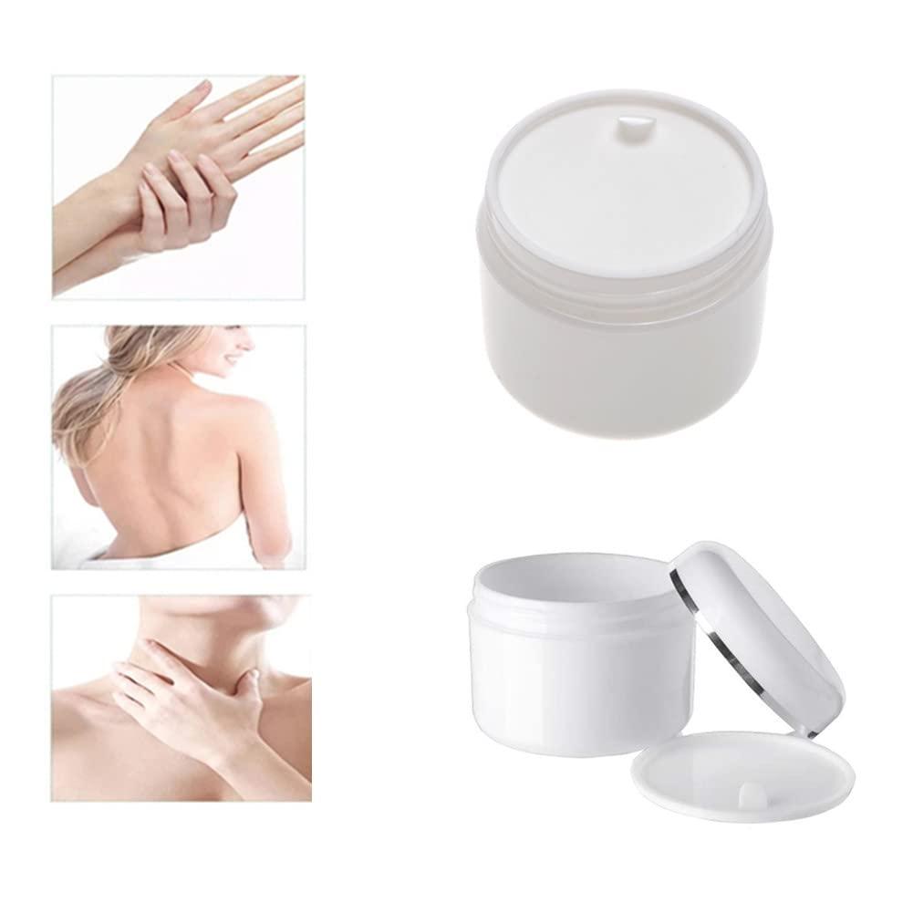 Honkenda 6 Pack Plastic Empty Cosmetic Containers with Lid, Portable 8 Oz 250ml Refillable Make-up Face Cream Jars Case for Body Scrub Mask Lotion Storage Pot (White)