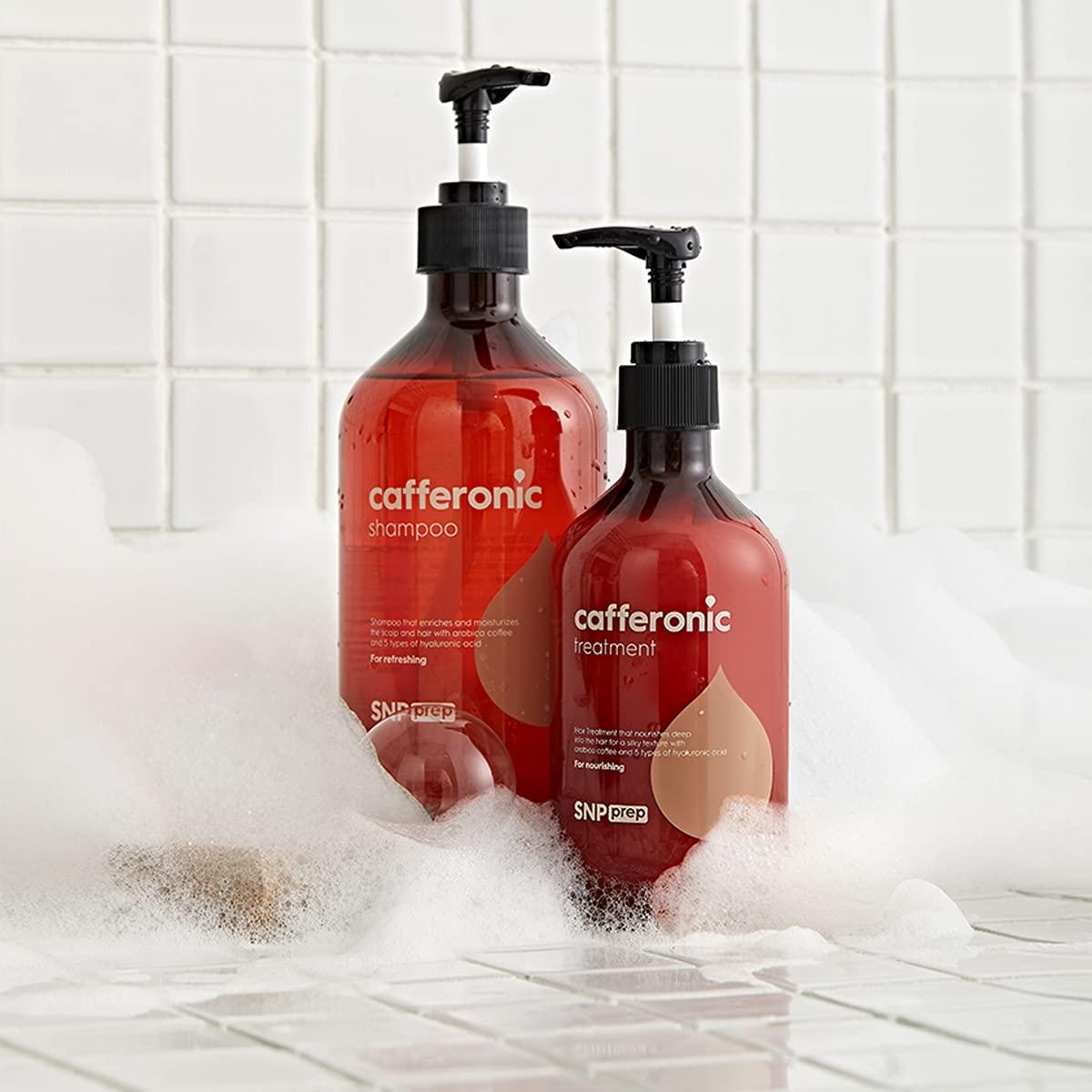 SNP Shining Nature Purity SNP Cafferonic Shampoo and Conditioner Set - with Hyaluronic and Coffee for Moisturizing, Invigorating Scalp, Strength Roots and Volumizing - All Hair Types & Color Treated Hair, Men and Women (500mL/