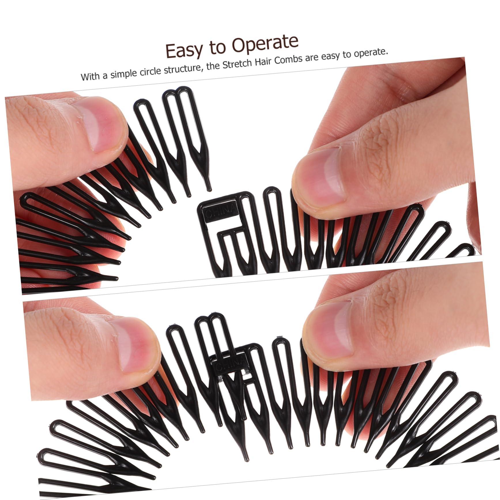 Beavorty Beavorty 20 Pcs Spring Comb Wig Comb Stretch Comb Hair Combs for Flexible Circle Comb Stretchable Hair Combs Full Circular Comb Full Circular Headband Hair Comb Headband Stretch Hair Combs