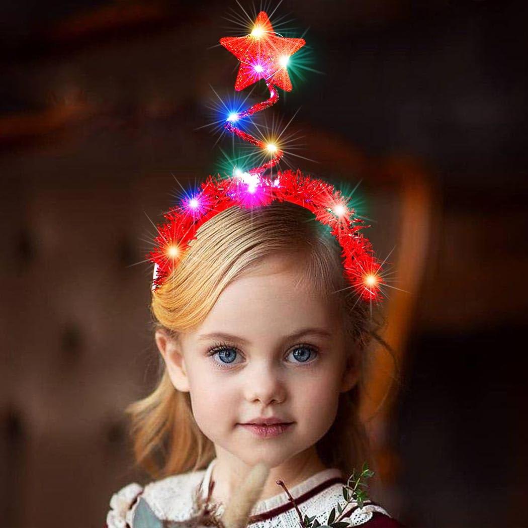 BARTOSI BARTOSI Light up Stars Headband LED Star Headpiece Christmas Hair Accessories for Women