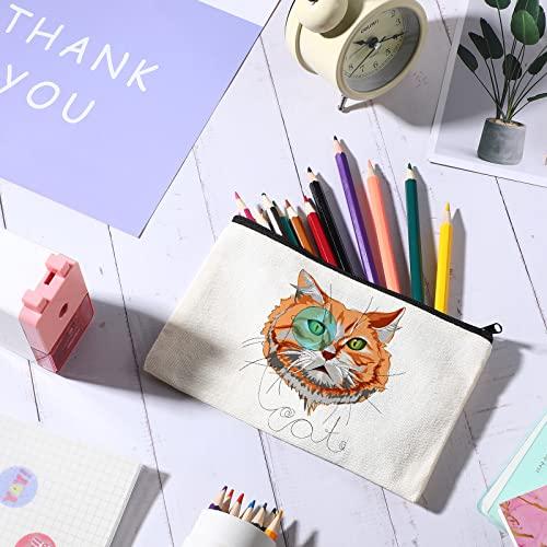 Reginary 80 Pack Canvas Zipper Makeup Bags Bulk Pencil Pouches Blank DIY Craft Canvas Cosmetic Bag Pouch with Zipper for Makeup Cosmetic Toiletry Stationary Storage