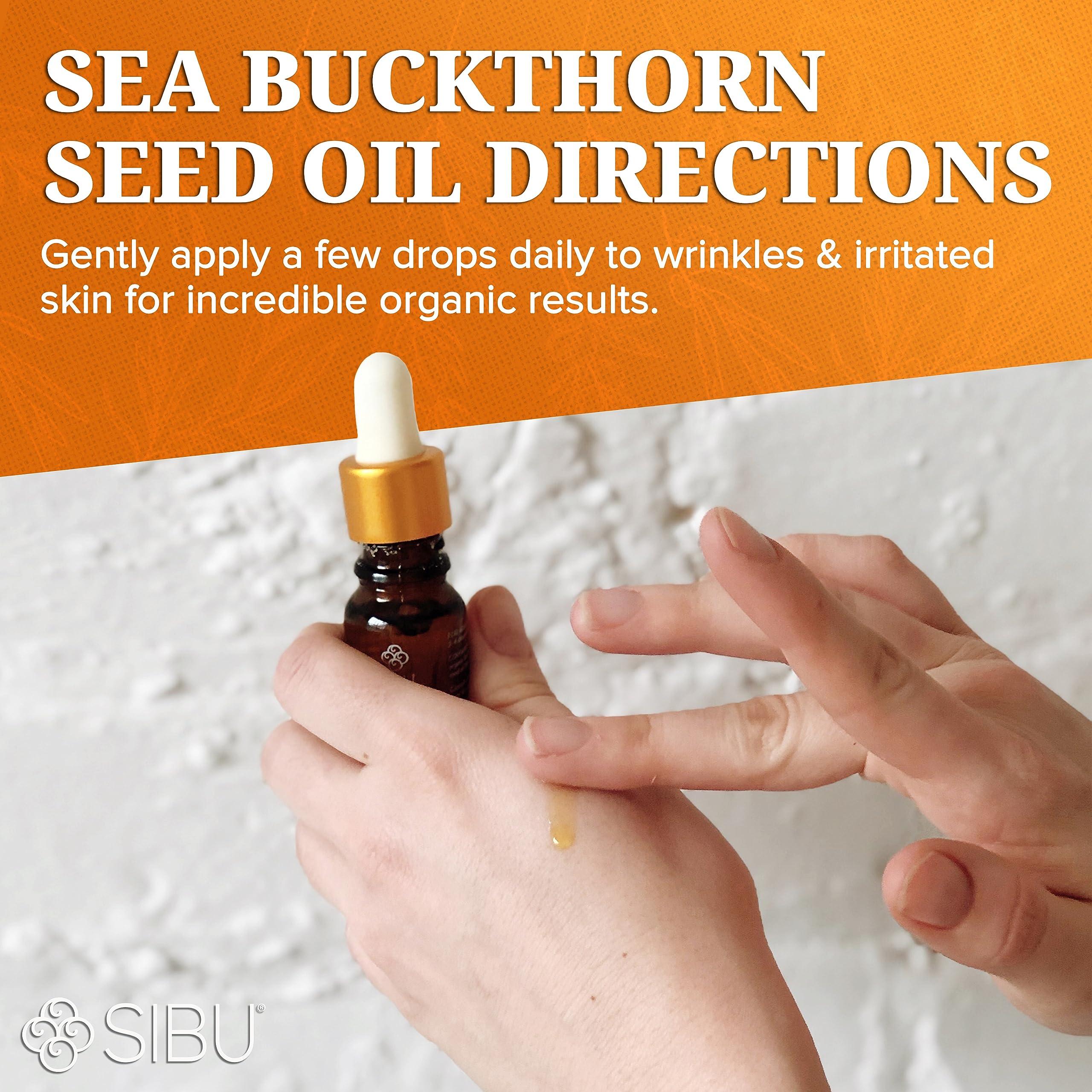 sibu sibu Premium Himalayan Sea Buckthorn Seed Oil, USDA Organic (30ml)  Amazing for Sensitive Skin, Breakouts, & Irritation