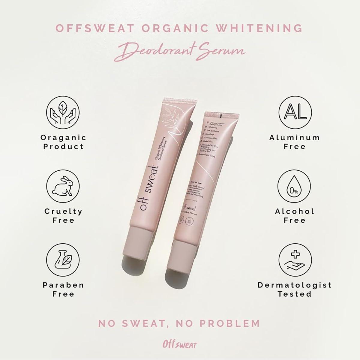 OffSweatOrganic Off Sweat Organic Wh Serum 30ml Underarm Moisture Nourish Smooth Skincare (of 4) By Beautygoodshop [Get Free For You Beauty Gifts]