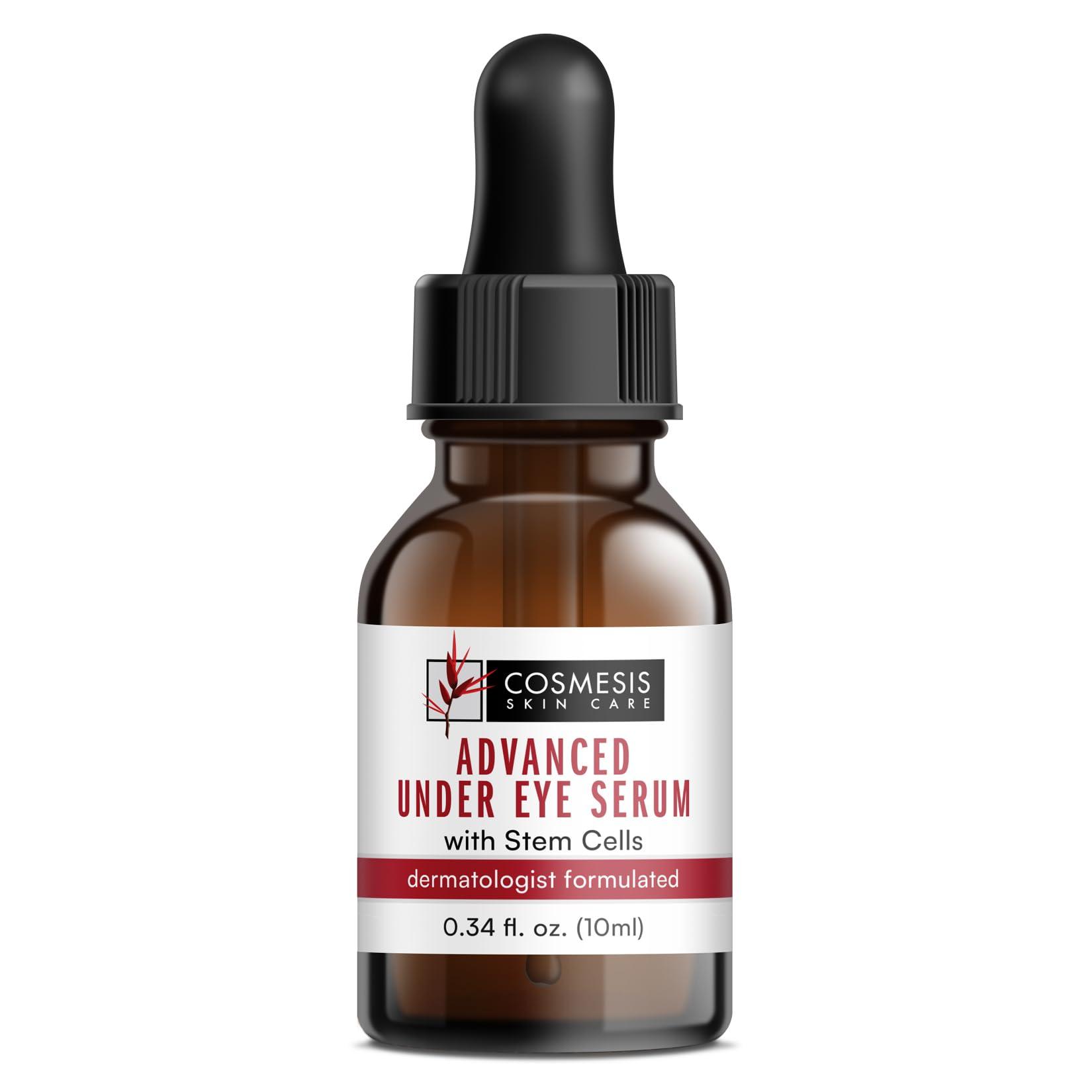 Cosmesis Skin Care Advanced Under Eye Serum with Stem Cells - Reduce Wrinkles, Moisturize & Nourish - Pomegranate, Blueberry & Seaweed Extracts - 1/3 oz