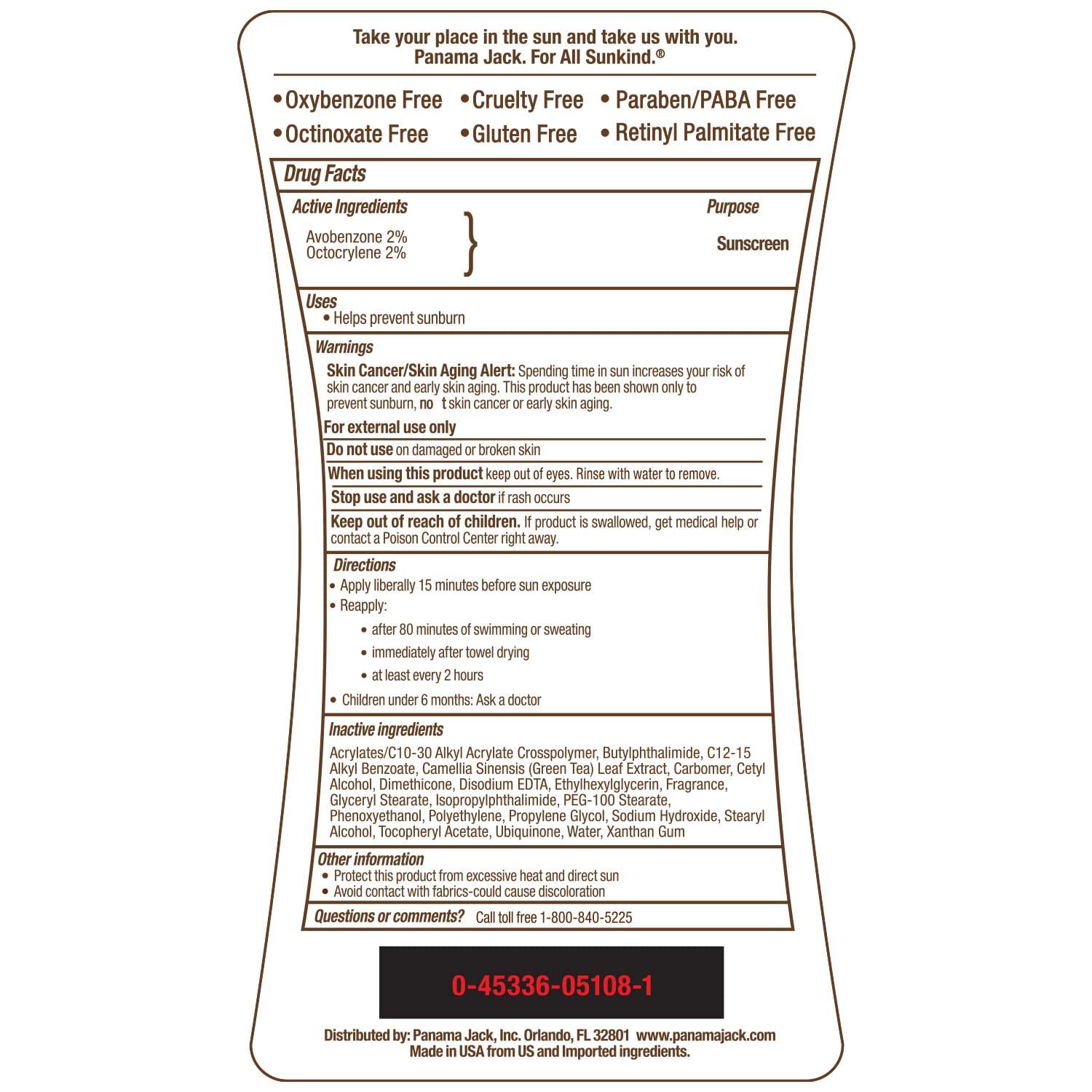 Panama Jack Panama Jack Sunscreen Tanning Lotion - SPF 8, PABA, Paraben, Gluten & Cruelty Free, Antioxidant Moisturizing Formula, 6 FL OZ (Pack of 6)