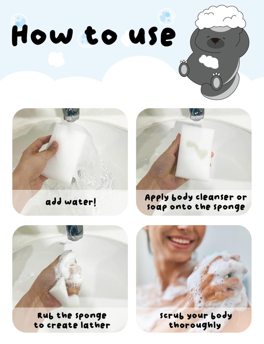 KULOSORY KULOSORY Disposable Bath Sponge White 24Pack / Easy to Carry Anytime, Anywhere/Travel, Camping, Clean Shower Supplies