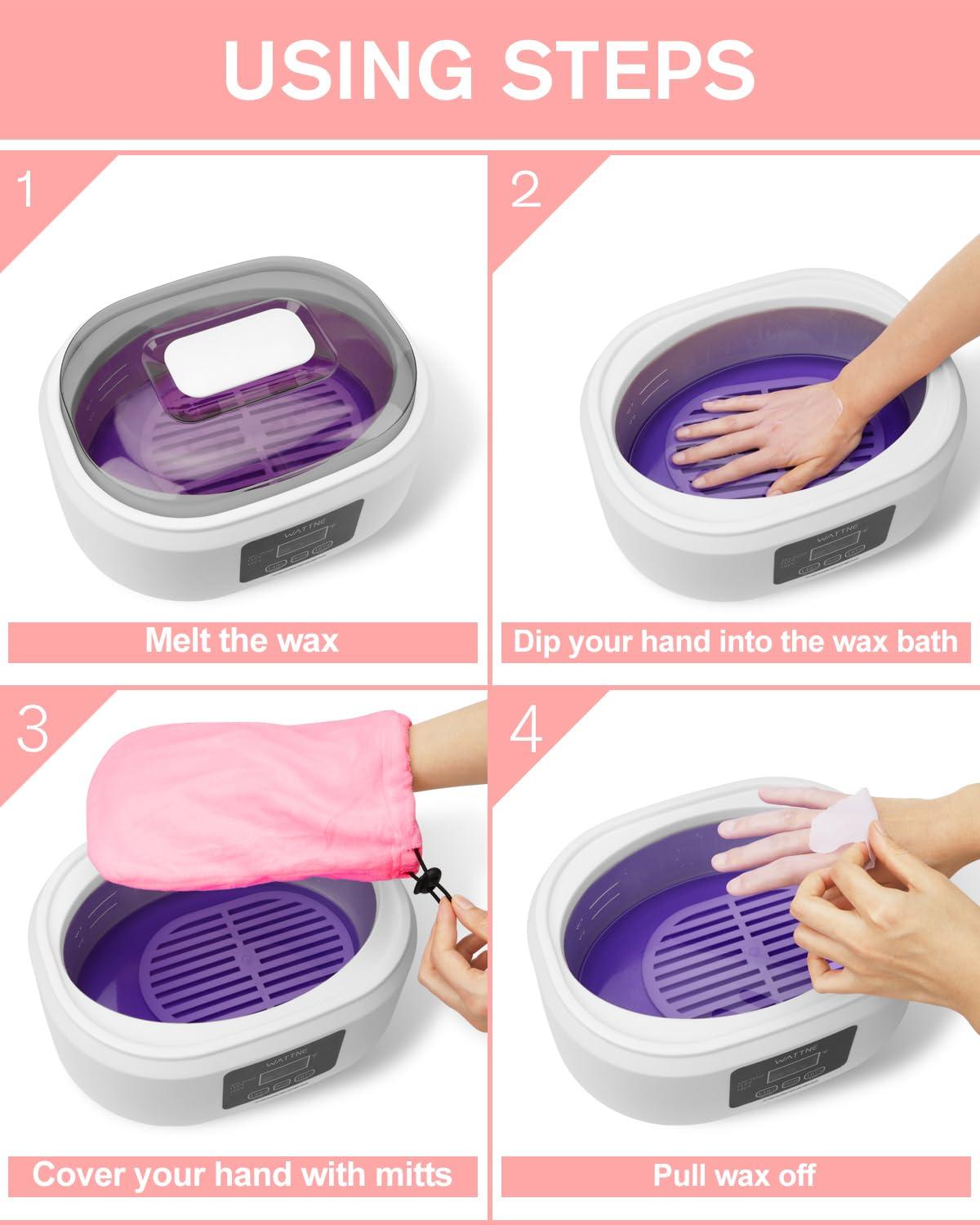 Wattne Paraffin Wax Machine for Hand and Feet -Paraffin Wax Warmer Moisturizing Kit Auto-time and Keep Warm Paraffin Hand Wax Machine for Arthritis (White)