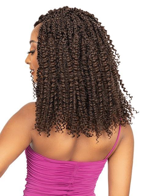 Janet Collection JANET COLLECTION Nala Tress Premium Handmade Synthetic Hair Bundles 3X BOHO CHIC BOMB TWIST 14\"Crochet Braid BOB STYLE (1 PACK, 1B)