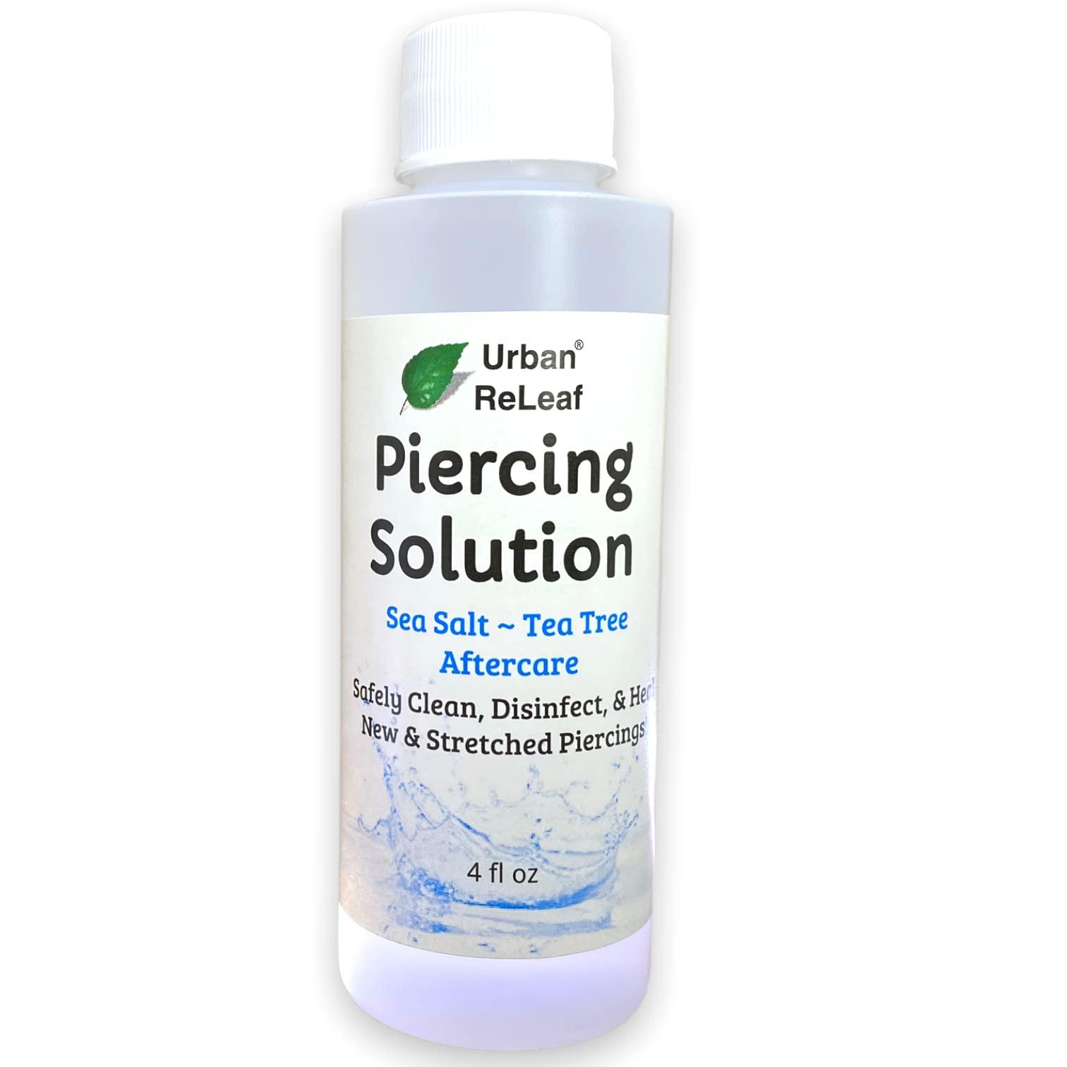 Urban ReLeaf Urban ReLeaf Piercing Solution ! Soothing Sea Salts & Tea Tree AFTERCARE 4 oz, Ready to use. Safely Clean and Calm New & Stretched Piercings. Gentle Effective Natural & Proven. Works Fast