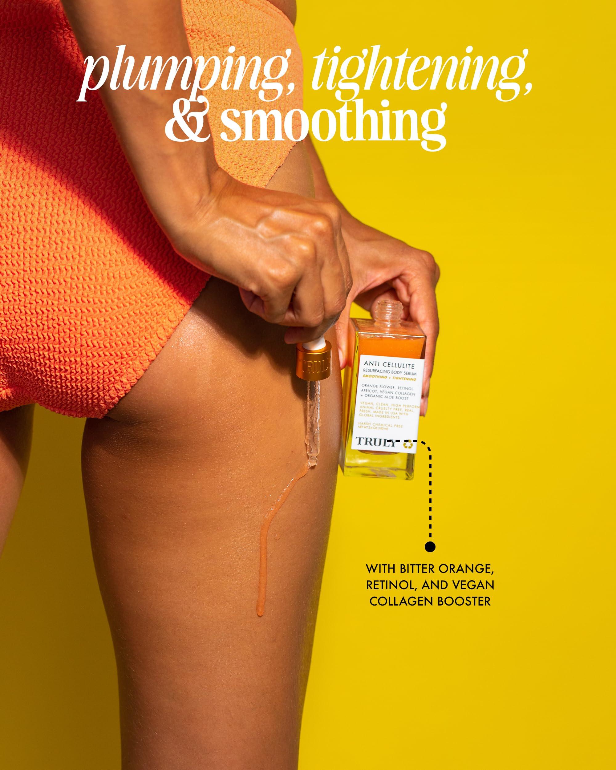 Truly Truly Beauty Anti-Cellulite Serum-Better Than Cream-Helps Tighten Skin, Retinol Body Lotion Serum - Reduces Cellulite - Body Moisturizer Cream Serum - Compress Skin, Body Lotion Serum - 3.1 OZ