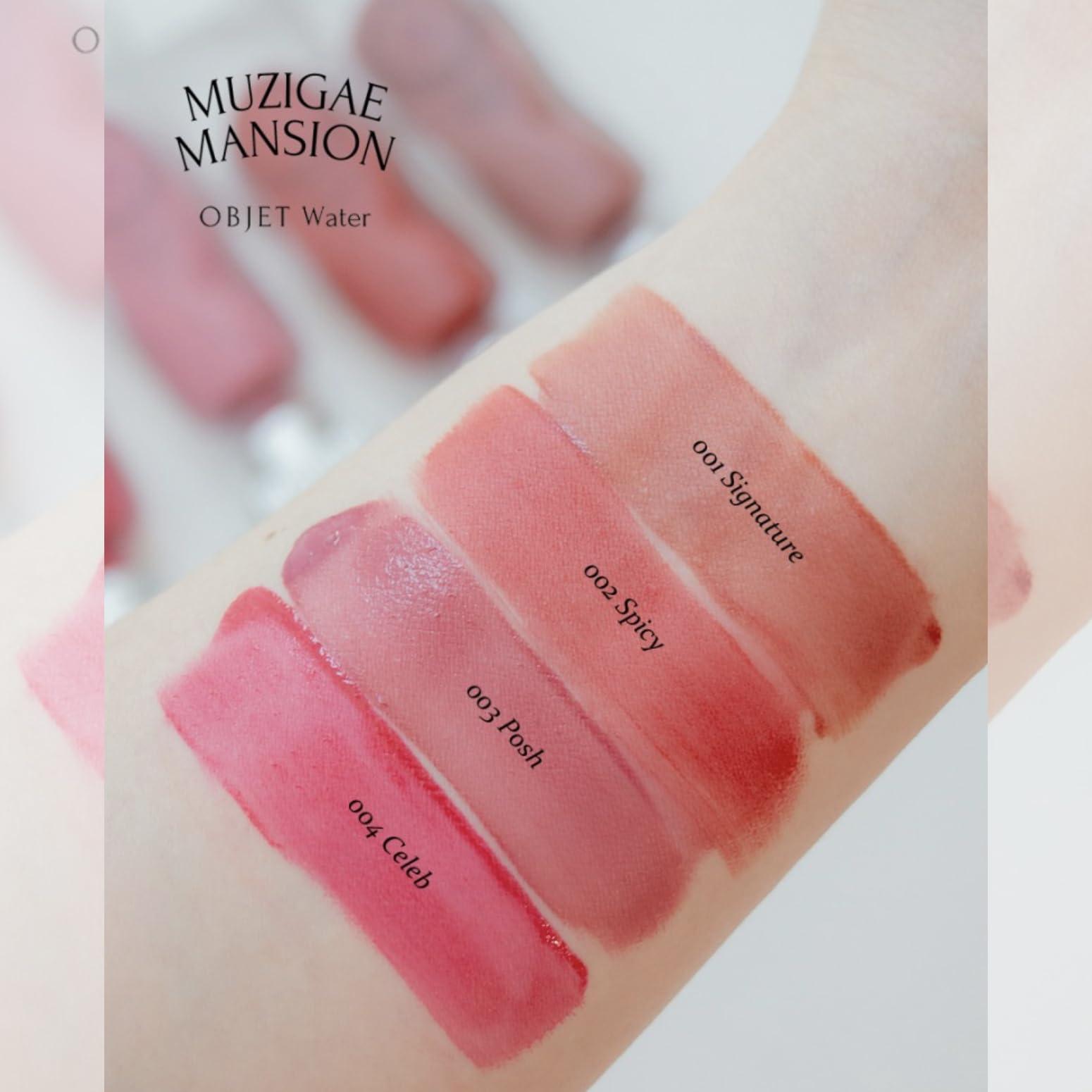 MUZIGAE MANSION MUZIGAE MANSION Objet Water Lip Stain Matte Lipstick (Watery to Blurry Tint), Long-Lasting, Hydrating, Waterproof Wear K-Beauty Liquid Lipstick for Women, Bold Red Tinted Gloss (003 POSH)