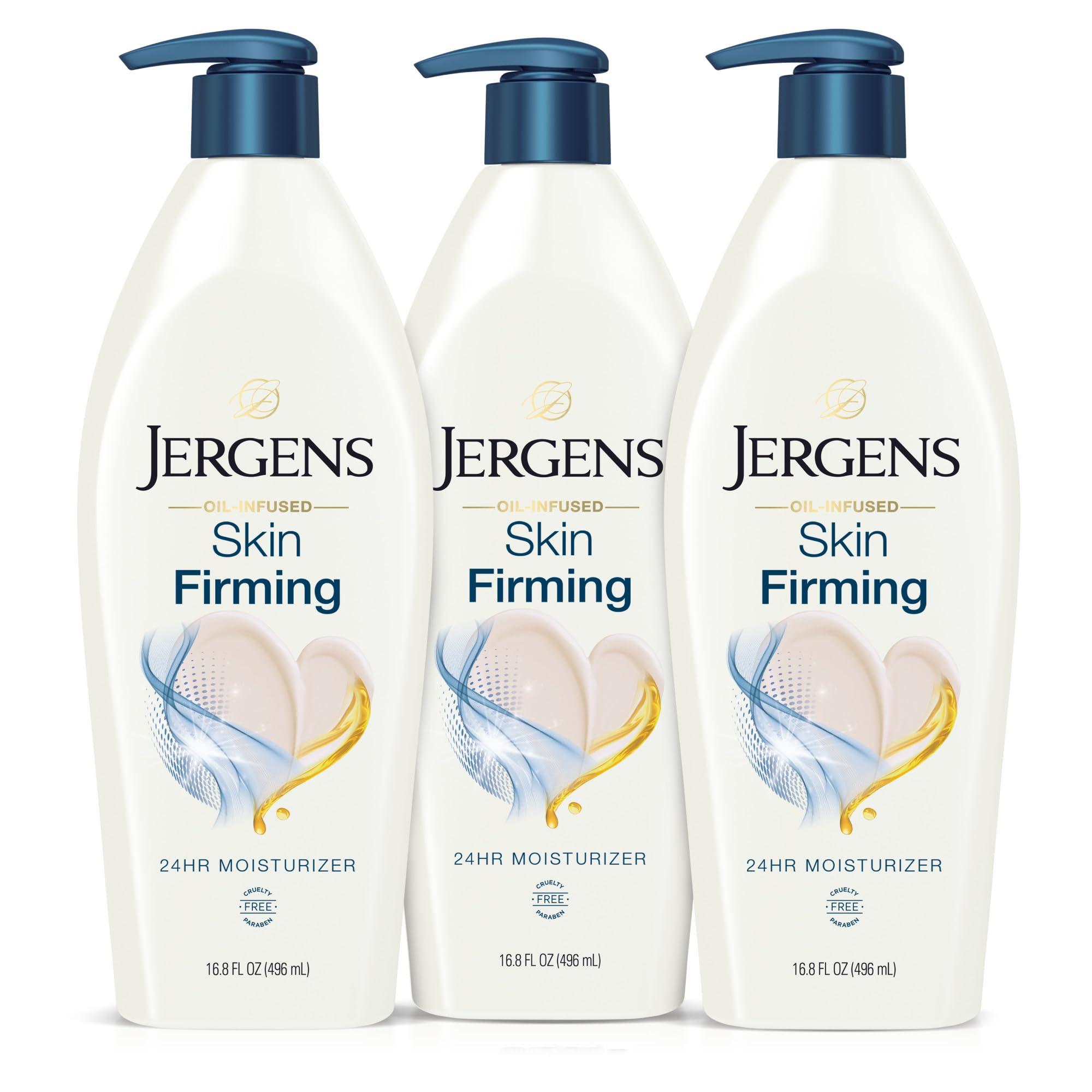Jergens Jergens Skin Firming Body Lotion for Dry to Extra Dry Skin, Skin Tightening Cream with Collagen and Elastin, Dermatologist Tested, Hydralucence Blend Formula, 16.8 Oz, Pack of 3