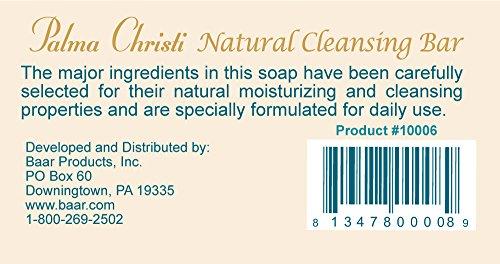 Baar Palma Christi (Castor Oil) Natural Cleansing Bar Soap, 3 bar set