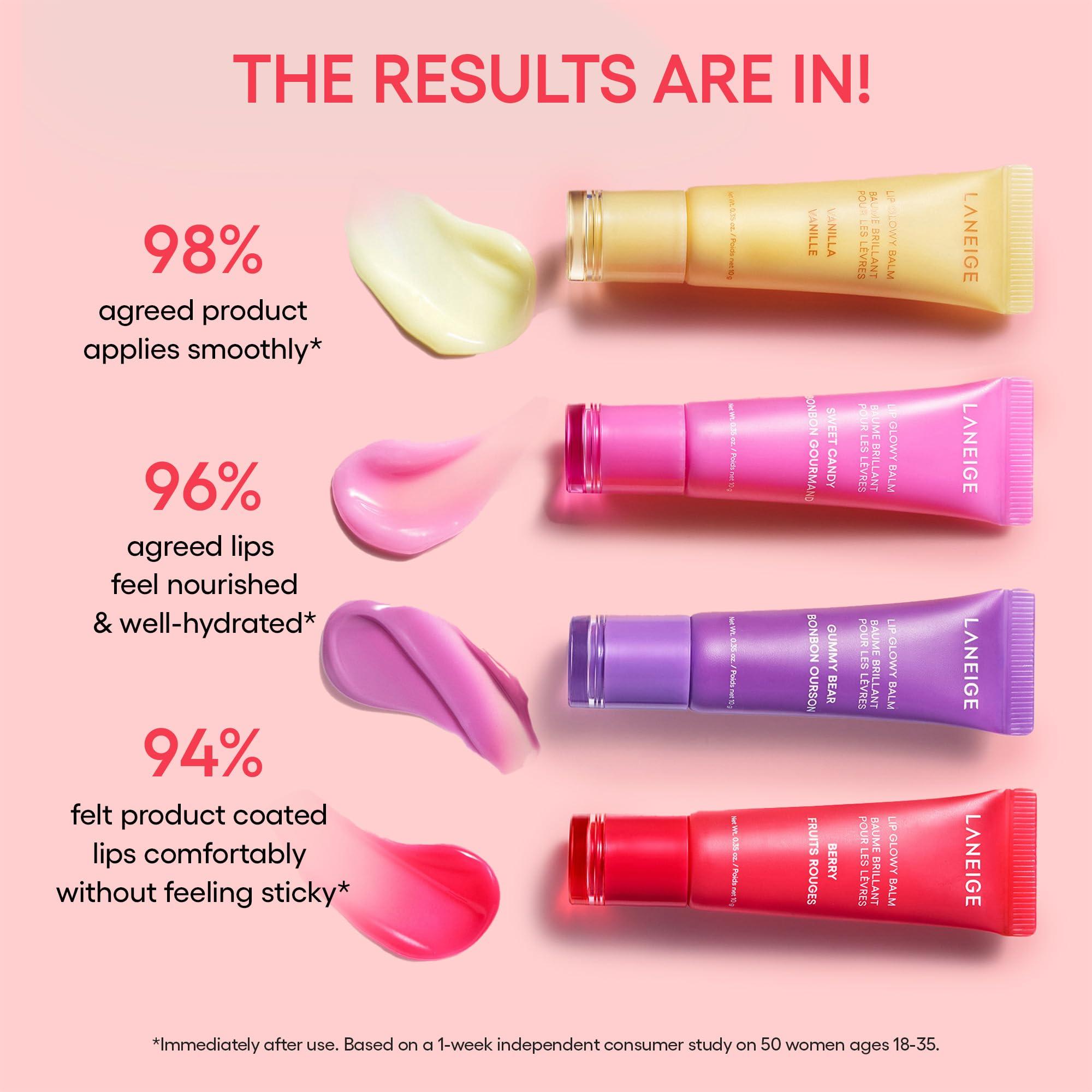 LANEIGE LANEIGE Divine Lip Duo: Lip Sleeping Mask Peppermint Intense Hydration with Vitamin C, Lip Glowy Balm Candy Cane