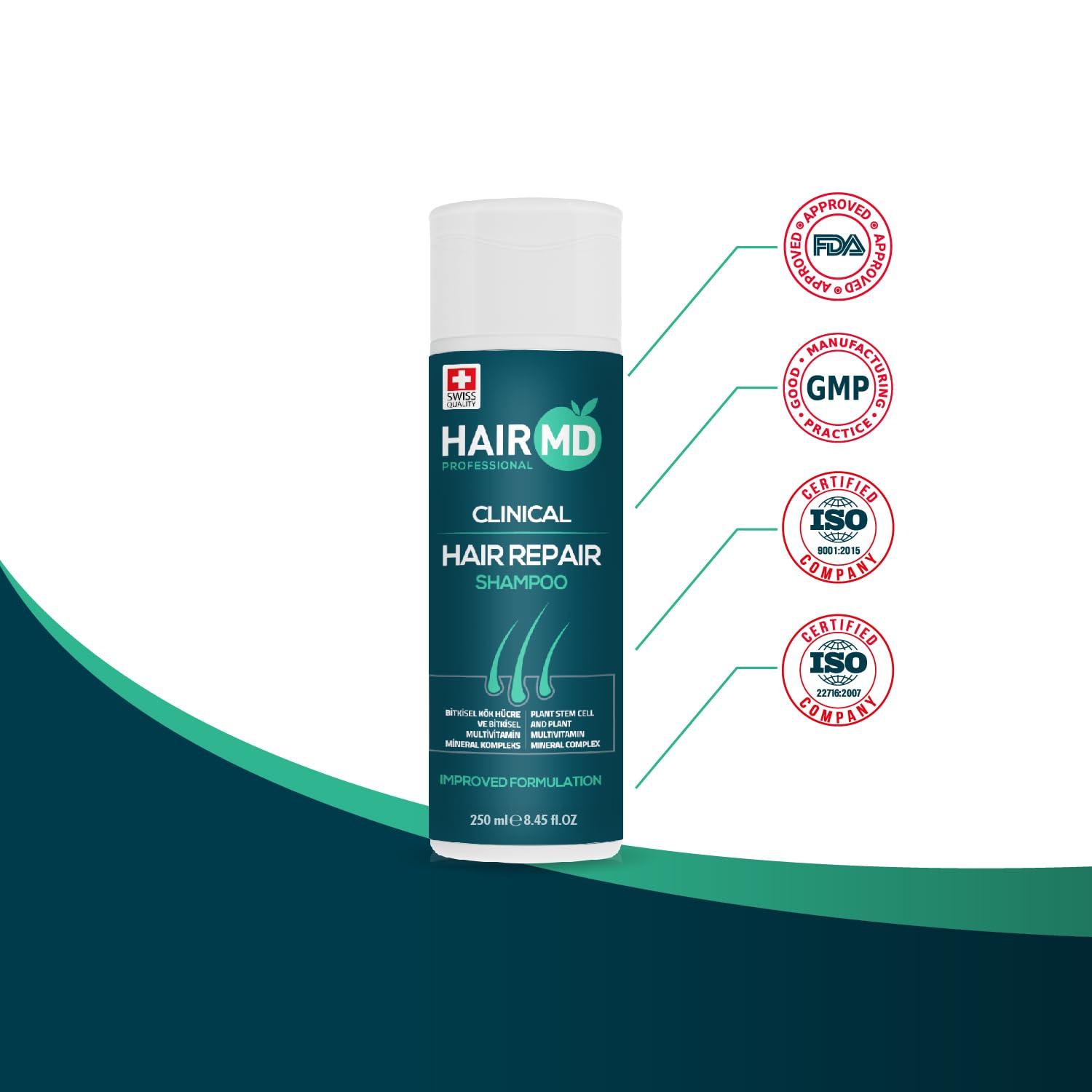 HairMD HairMD Transplant Clinical Repair Shampoo - Big Size 750ml - Advanced Regrowth Formula - Protects Post-Transplant Scalp, Exclusive Anti Hair Loss Shampoo. 25.36 fl OZ.