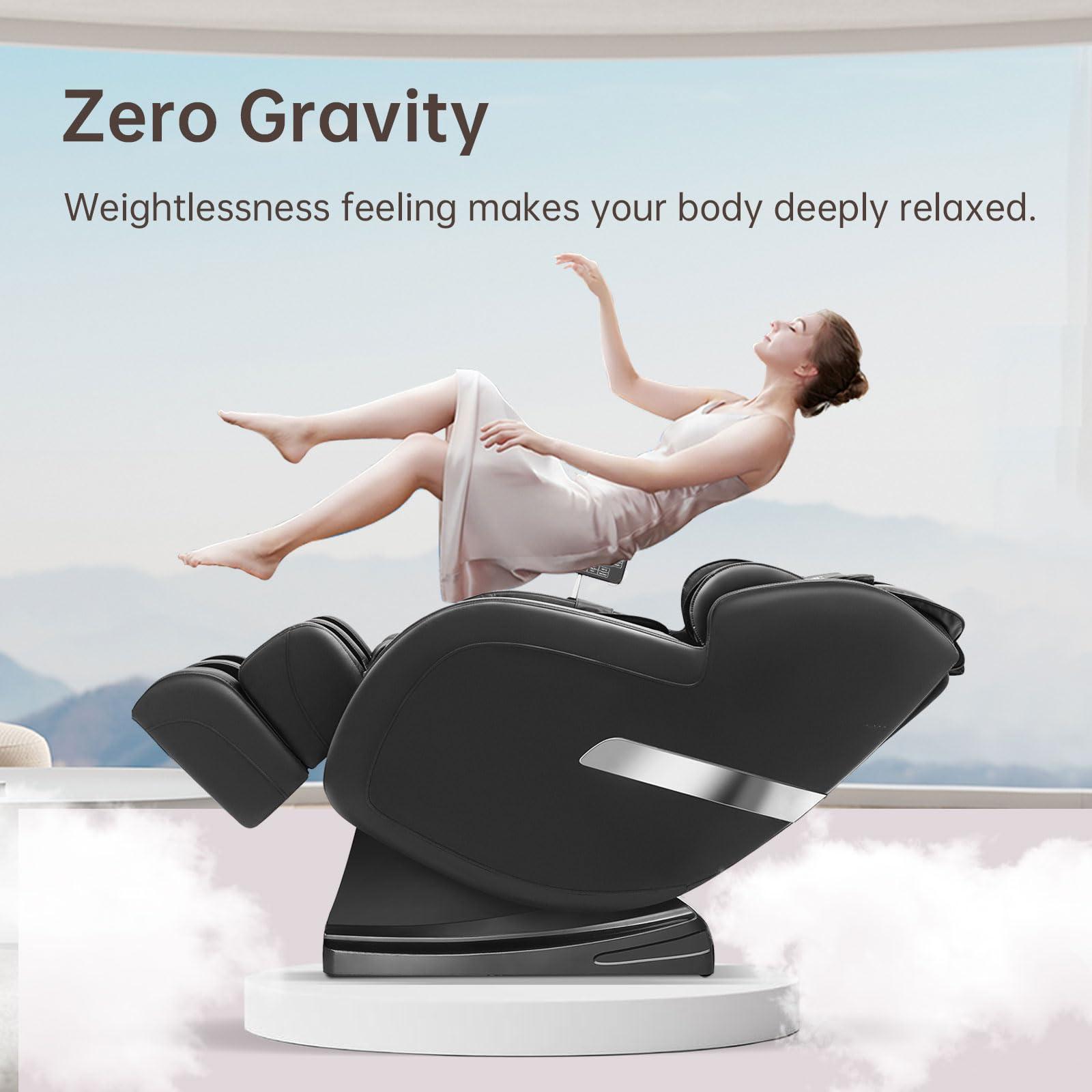 Real Relax Real Relax Massage Chair, SL Track Full Body Zero Gravity Massage Chair Recliner with App Control, Favor 05 (Black)