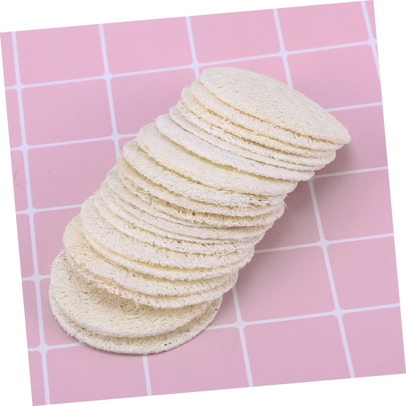 Angoily Angoily 500 Pcs Face Scrubbers Natural Loofah Pad Exfoliating Loofah Pads Face Loofah Dish Sponge Loofah Exfoliating Face Pads Natural Loofah Sponge Mini Loofah Pad Take a Bath