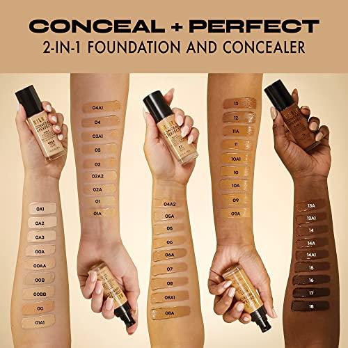 Milani Milani Conceal + Perfect Liquid Foundation - Light Beige, 1 Fl. Oz. Cruelty-Free, Water-Resistant, Oil-Free, Medium-To-Full Coverage, Satin Matte Finish