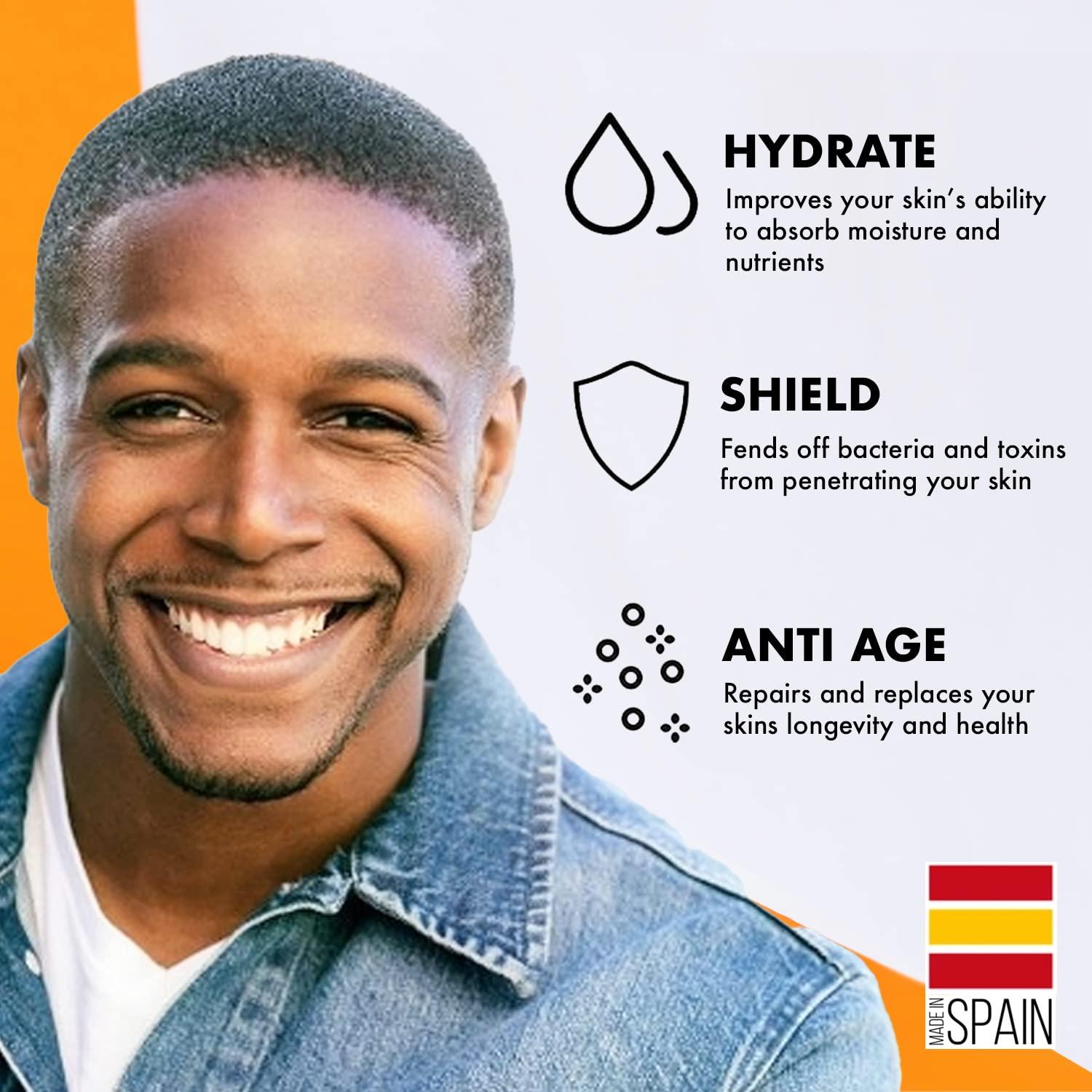 Groomarang Mens Moisturiser Gift Set GROOMARANG 24/7 Mens Skincare Gift Set x3 Vitamin Enriched Moisturising Creams for 24/7 Protection - Day, Night & Detox With Ginseng, Aloe Vera & Collagen