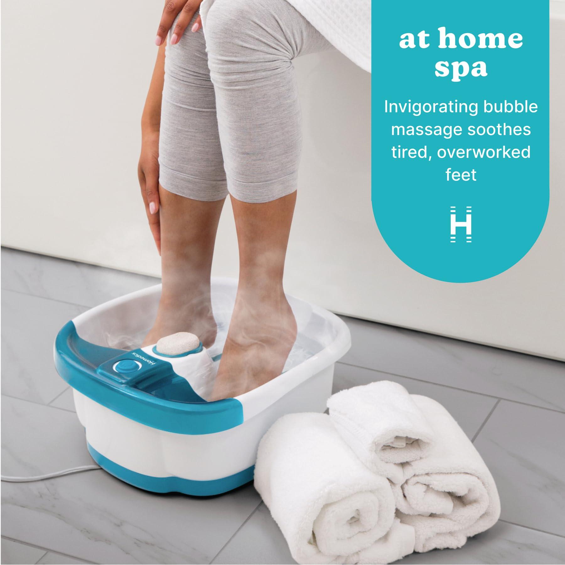Homedics HoMedics Bubble Mate Foot Spa, Toe Touch Controlled Foot Bath with Invigorating Bubbles and Splash Proof, Raised Massage nodes and Removable Pumice Stone