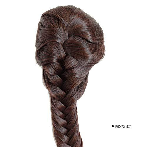 jeedou 20inch Long Synthetic Fishtail Braids Drawstring Rope with Claw Clip Ponytail Extension (M2/33)