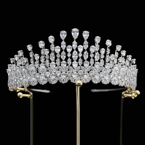 CarXs CarXs Bridal Hair Accessories Pageant Crown Wedding Tiara Zircon Crown
