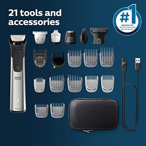 Philips Norelco Philips Norelco Multigroom Series 9000-21 Piece Men\'s Grooming Kit for Beard, Body, face, Nose, Ear Hair Trimmer w/Premium Storage case, MG9510/60