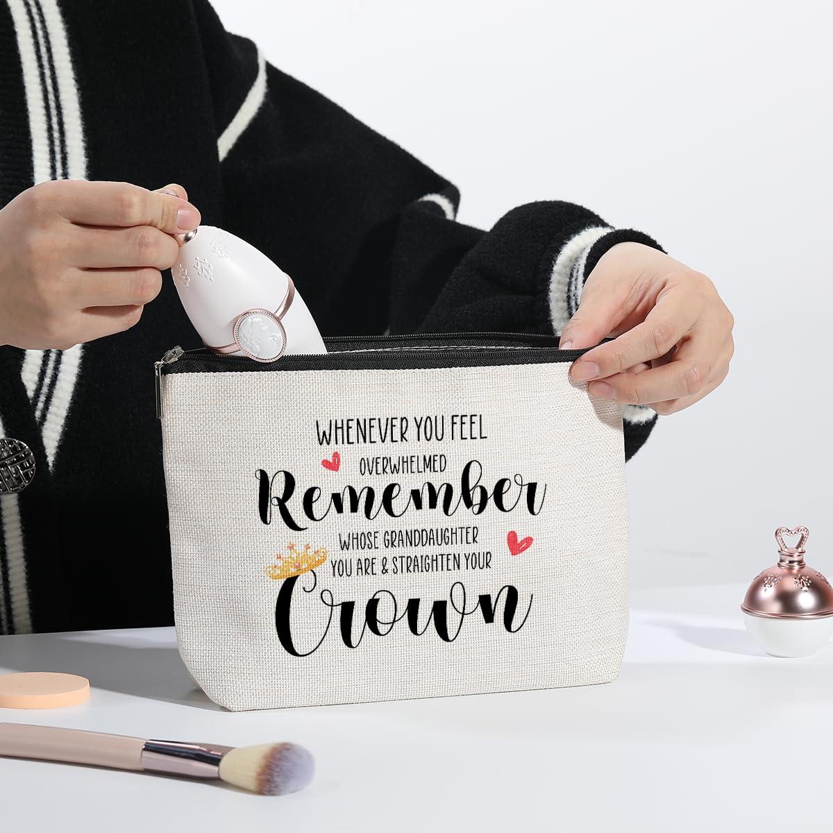 kdxpbpz kdxpbpz Granddaughter Gift from Grandma, Birthday Christmas Gift for Granddaughter Adult Valentines Mothers\' Day Wedding Gifts, Travel Toiletry Makeup Organizer Zipper Pouch