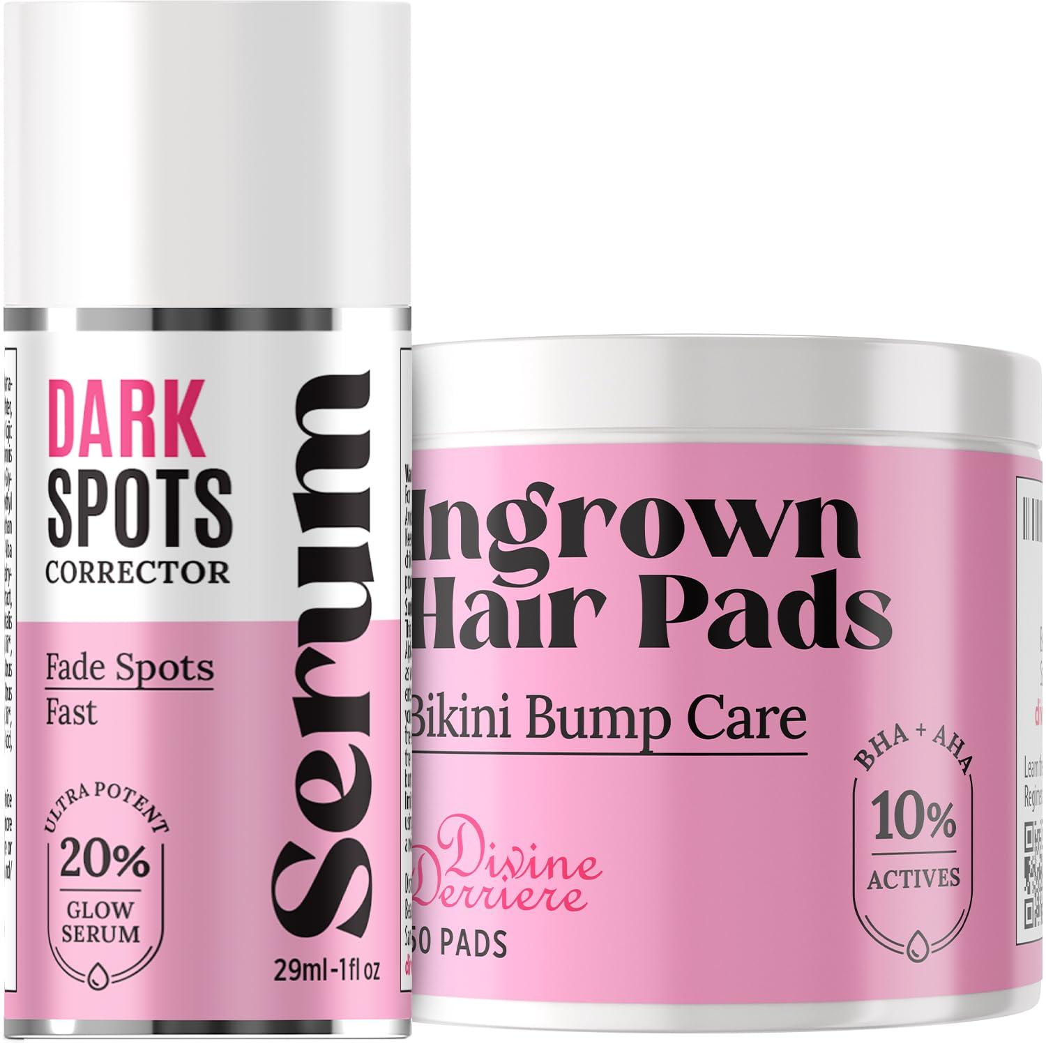 Divine Derriere Save 18% on The Skin Care Solution For Dark Spots, Razor Bumps, Ingrown Hair & Razor Burns – Includes Our Ultra Potent Brightening + Razor Bumps Pads For an Ultra Clear & Glowing Skin