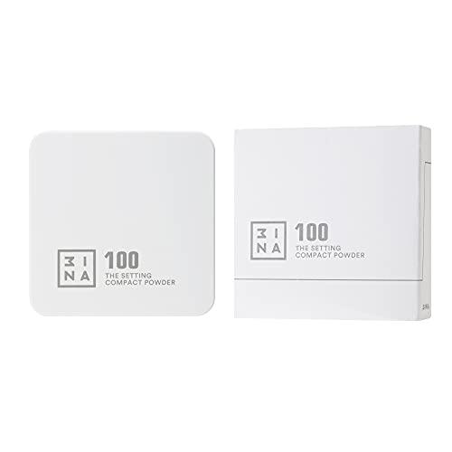 3ina 3INA MAKEUP - Vegan - Cruelty Free - The Setting Compact Powder 100 - White - Fixes and Sets Makeup - Mineral Powder - Long Lasting - Mattifying Effect - Absorbs Extra Oilness - Natural Finish