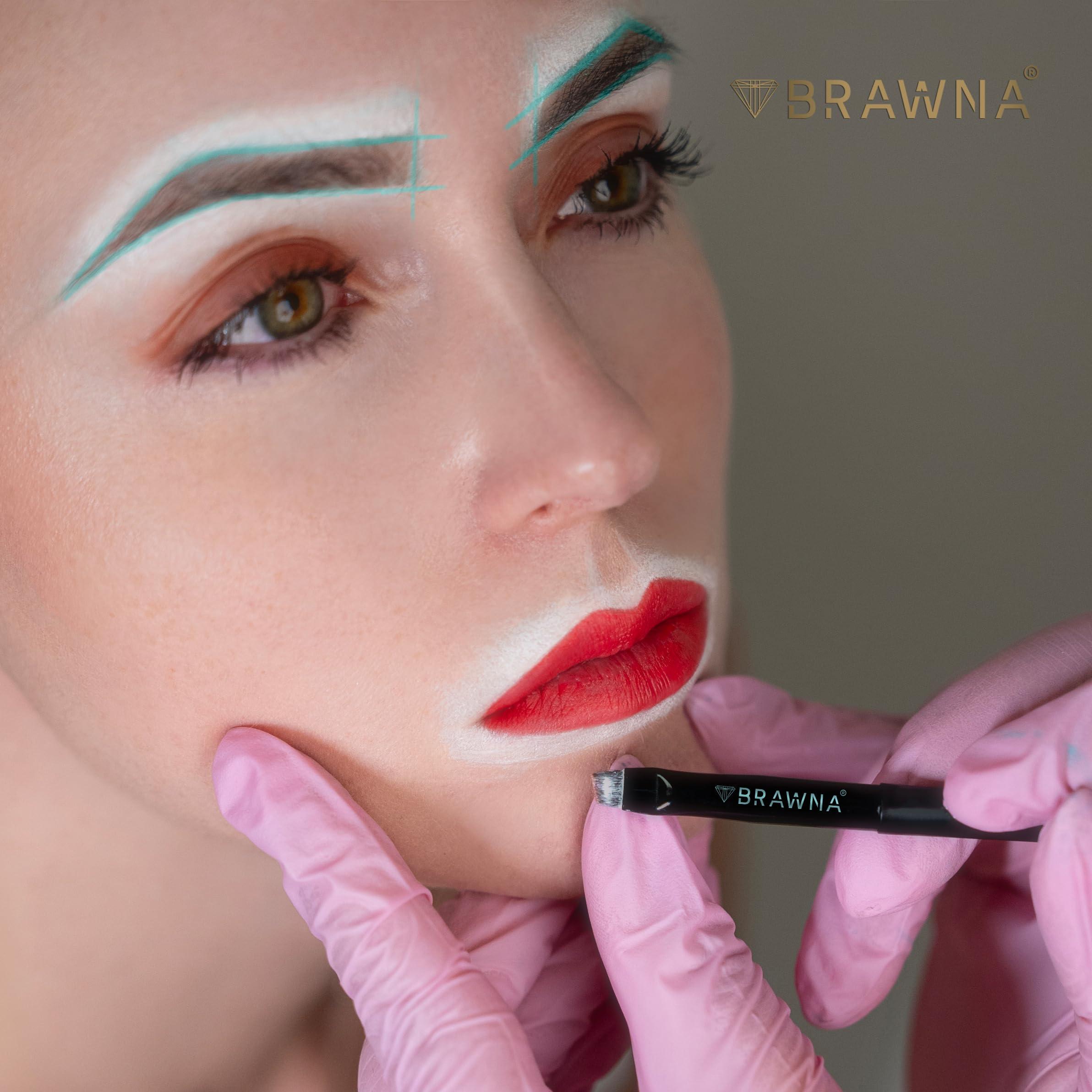 BRAWNA Brawna Pro Contour White Mapping Paste for Brow and Lip Measuring - White Concealer for PMU, Eyebrow Henna, Lamination, Tint