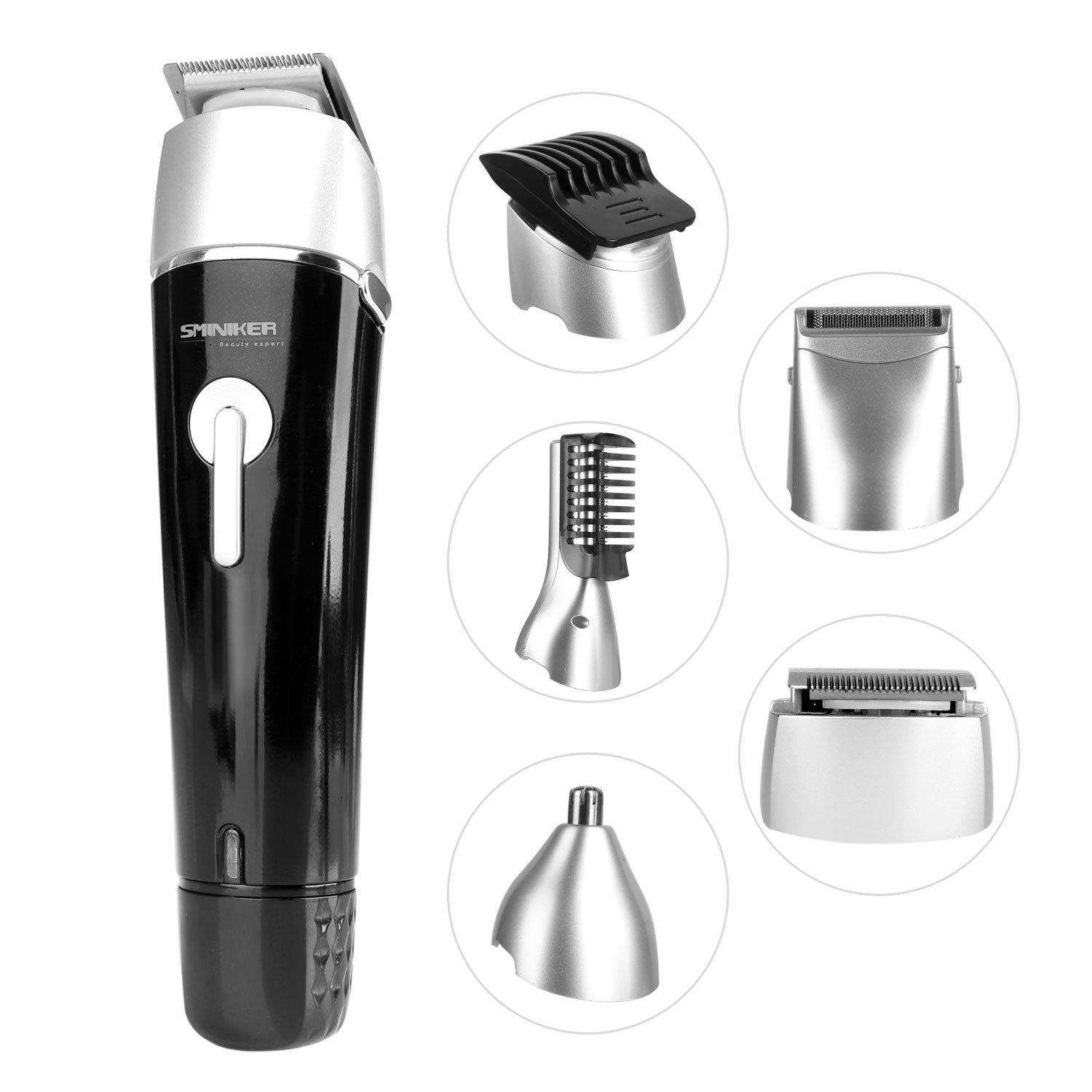 SMINIKER Professional SMINIKER Professional 5 in 1 Multi-functional Waterproof Man\'s Grooming Kit Hair Clippers Beard Trimmer Kit Body Groomer Kit of Mustache Trimmer Nose Hair Trimmer Precision Trimmer
